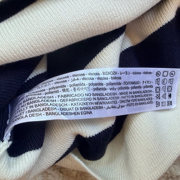 Zara Sleeveless Sweater Crop Top with Black/Navy and Cream Stripes S - Picture 4 of 4